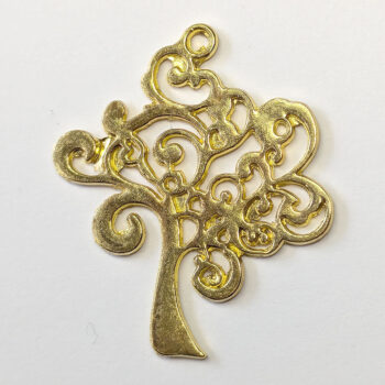 Modern Tree Pendant Antique Gold