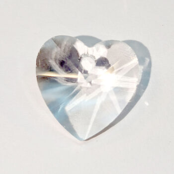 Clear Faceted Glass Rhinestone Heart Charm