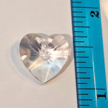 Clear Faceted Glass Rhinestone Heart Charm - Image 2