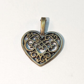 Antique Bronze Hollow Decorative Heart Charm