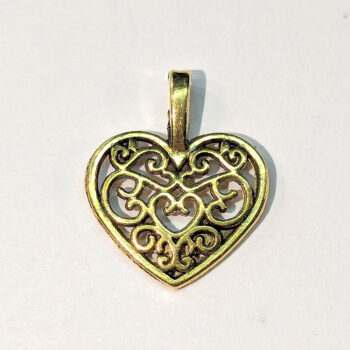 Antique Gold Hollow Decorative Heart Charm