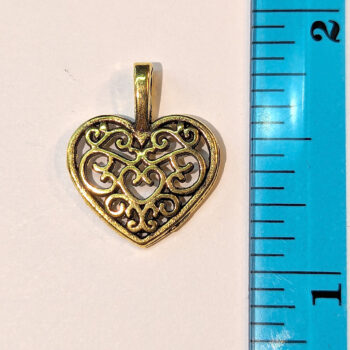 Antique Gold Hollow Decorative Heart Charm - Image 2