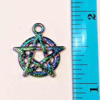 Pentagram Charm Textured Rainbow - Image 2