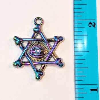 Egyptian Eye Six Pointed Star Pendant Rainbow - Image 2