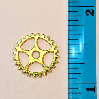 Steampunk Cog Bit Charm Antique Gold - Image 2