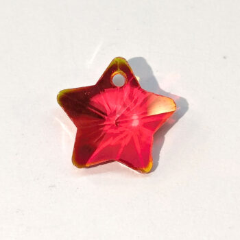 Red Faceted Glass Rhinestone Star Charm