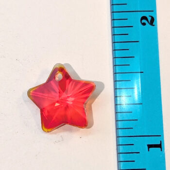 Red Faceted Glass Rhinestone Star Charm - Image 2