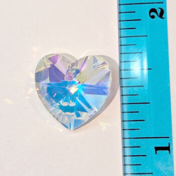 Clear Faceted Electroplate Glass Rhinestone Heart Charm - Image 2