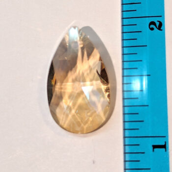 Beige Faceted Glass Rhinestone Teardrop Charm - Image 2