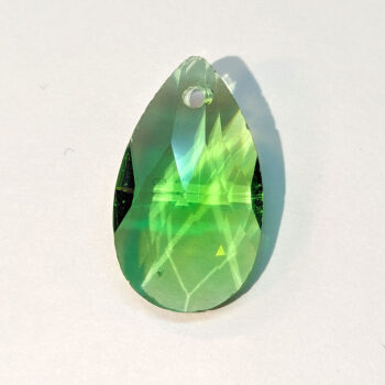 Peridot Green Faceted Glass Rhinestone Teardrop Charm