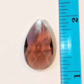 Purple Plumb Faceted Glass Rhinestone Teardrop Charm - Image 2