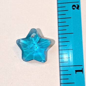 Sky Blue Faceted Glass Rhinestone Star Charm - Image 2