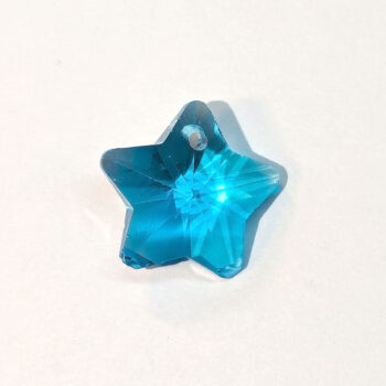 Sky Blue Faceted Glass Rhinestone Star Charm