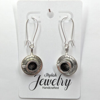 Antique Silver Cup and Saucer Vintage Style Earrings - Image 7