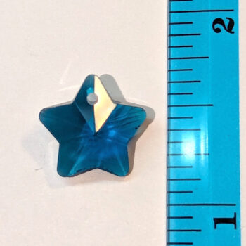 Lake Blue Faceted Glass Rhinestone Star Charm - Image 2