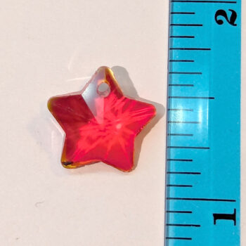 Red Faceted Glass Rhinestone Star Charm - Image 5