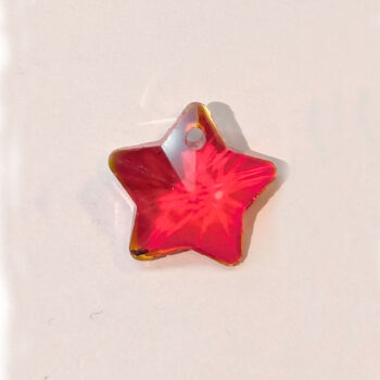 Red Faceted Glass Rhinestone Star Charm - Image 4