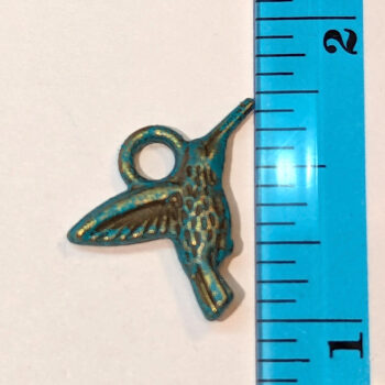 Hummingbird Charm Two-Sided Antique Bronze Patina - Image 2