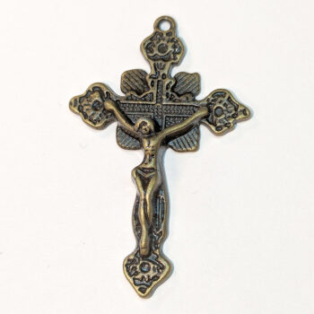 Decorative Jesus on the Cross Pendant Antique Bronze