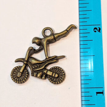 Motorcycle Stunt Man Pendant Antique Bronze - Image 2