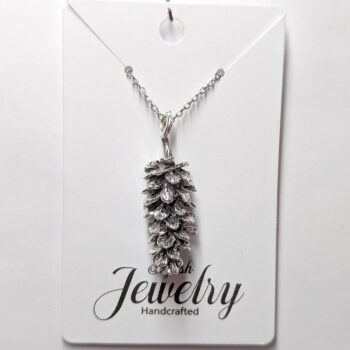 Antique Silver Large Pine Cone Vintage Style Necklace - Image 5