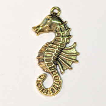 Large Seahorse Charm Antique Gold