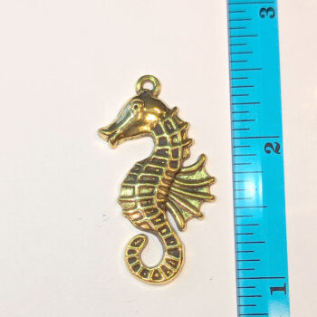 Large Seahorse Charm Antique Gold - Image 2