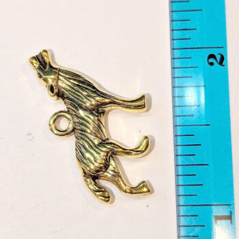 Howling Wolf Charm Antique Gold - Image 2