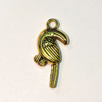 Parrot Bird Charm Antique Gold