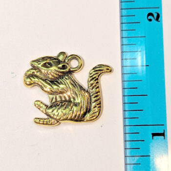 Antique Gold Squirrel with Nut Charm - Image 2