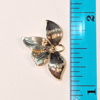 Decorative Orchid Flower Charm / Connector Gold - Image 2