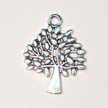 Small Tree Charm Antique Silver