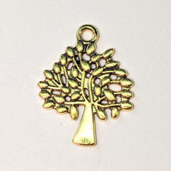 Small Tree Charm Antique Gold