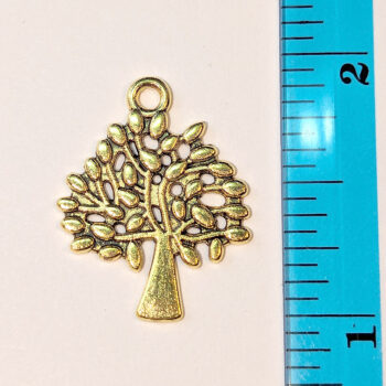 Small Tree Charm Antique Gold - Image 2