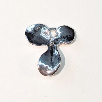 Orchid Flower Charm / Connector Silver