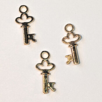 Small Key Charm KC Gold