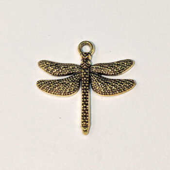 Antique Gold Dragonfly Charm