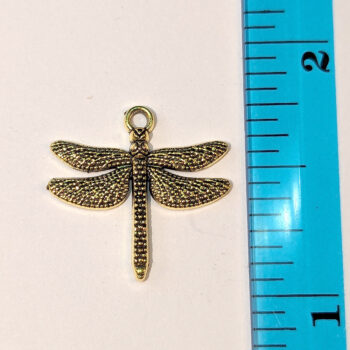 Antique Gold Dragonfly Charm - Image 2