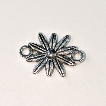 Small Daisy Flower Connector Antique Silver