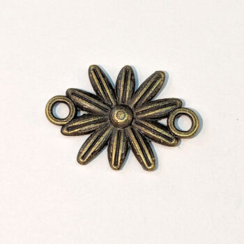 Small Daisy Flower Connector Antique Bronze