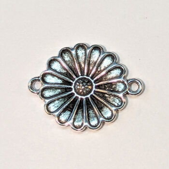 Daisy Flower Connector / Pendant Antique Silver