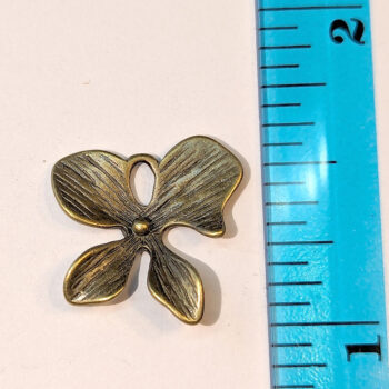 Orchid Flower Charm Antique Bronze - Image 2