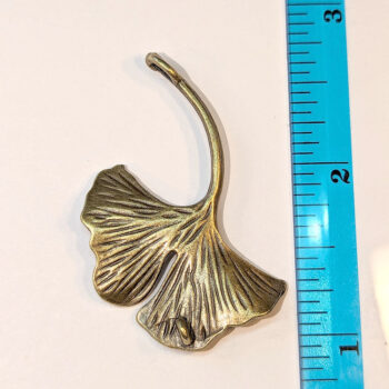 Antique Bronze Ginkgo Biloba Leaf Connector Pendant - Image 2