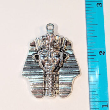 Egyptian King Tutankhamun Mask Pendant Antique Silver - Image 2