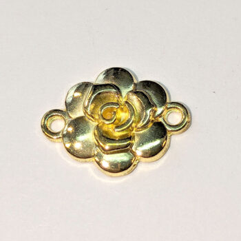 Small Rose Flower Connector Gold