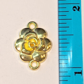 Small Rose Flower Connector Gold - Image 2