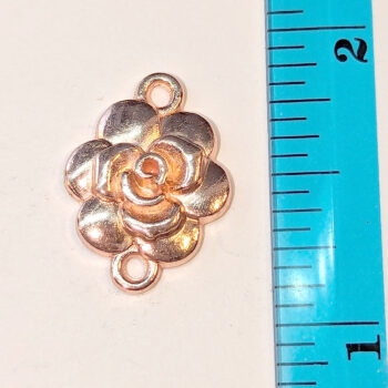 Small Rose Flower Connector Rose Gold - Image 2