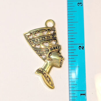 Egyptian Queen Nefertiti Pendant Antique Gold - Image 2