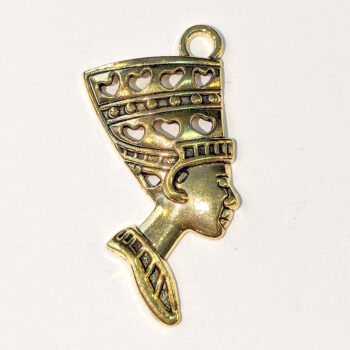 Egyptian Queen Nefertiti Pendant Antique Gold