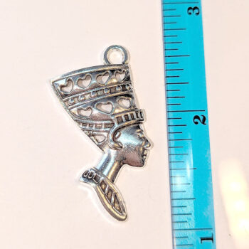 Egyptian Queen Nefertiti Pendant Antique Silver - Image 2